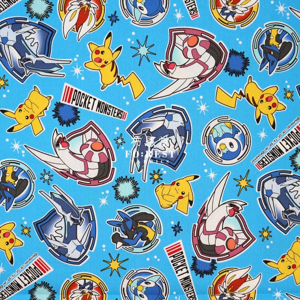 oxford - Pokemon fabric Blue - FO:REST Fabric 布恩堂Liberty fabrictana lawnjapanese fabricykk zipper