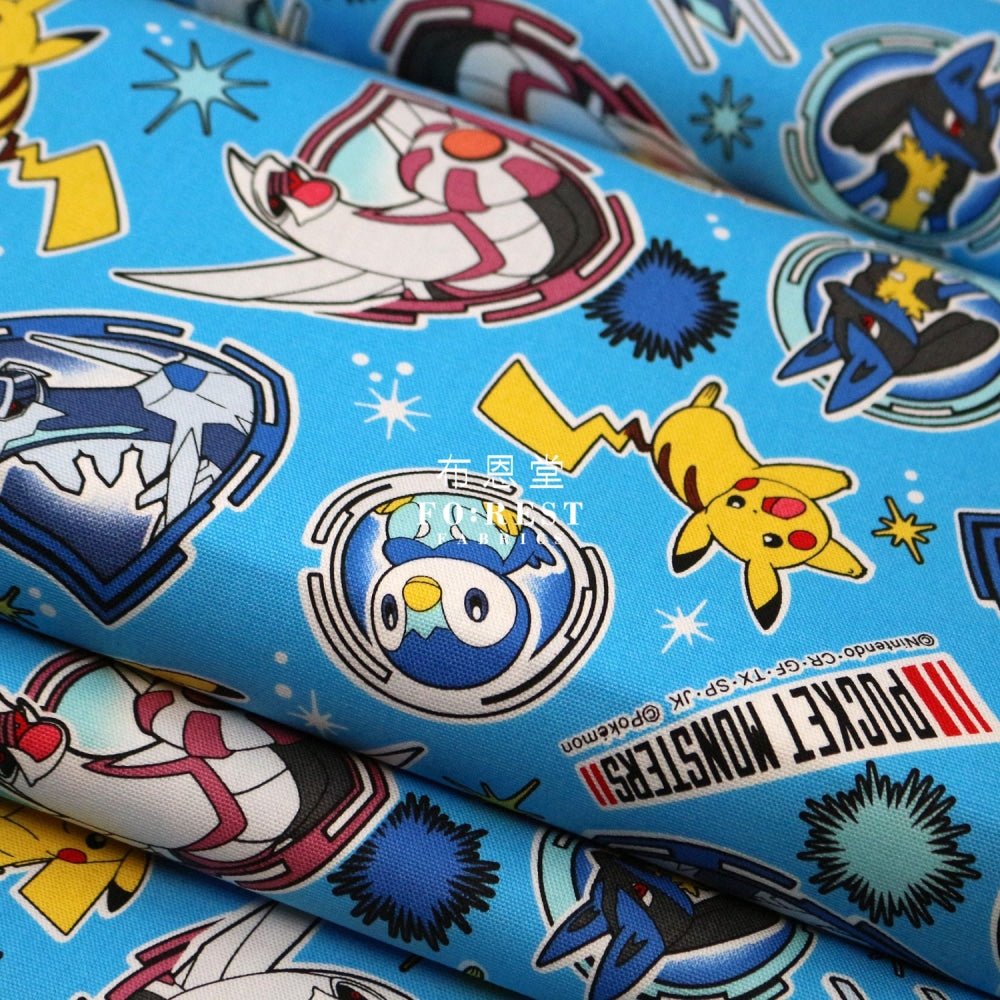 oxford - Pokemon fabric Blue - FO:REST Fabric 布恩堂Liberty fabrictana lawnjapanese fabricykk zipper
