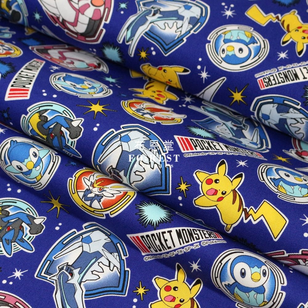 oxford - Pokemon fabric Navy - FO:REST Fabric 布恩堂Liberty fabrictana lawnjapanese fabricykk zipper
