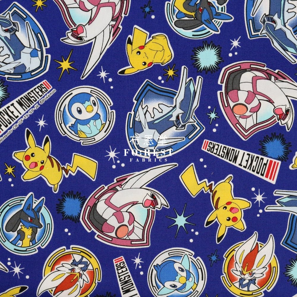 oxford - Pokemon fabric Navy - FO:REST Fabric 布恩堂Liberty fabrictana lawnjapanese fabricykk zipper