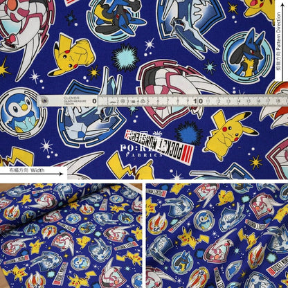 oxford - Pokemon fabric Navy - FO:REST Fabric 布恩堂Liberty fabrictana lawnjapanese fabricykk zipper