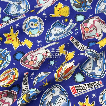 oxford - Pokemon fabric Navy - FO:REST Fabric 布恩堂Liberty fabrictana lawnjapanese fabricykk zipper
