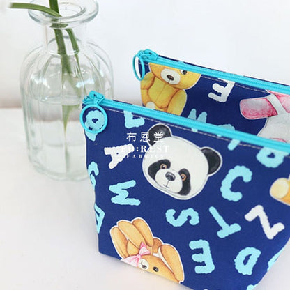 oxford - Rumi and the Teddy Bear Blue fabric - FO:REST Fabric 布恩堂Liberty fabrictana lawnjapanese fabricykk zipper