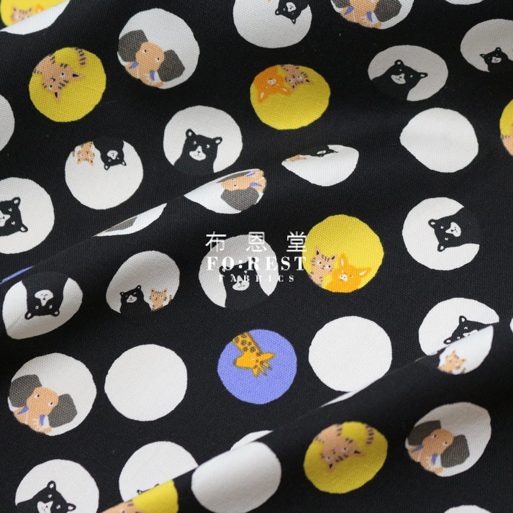 Oxford - Small Round Window Fabric Black Oxford
