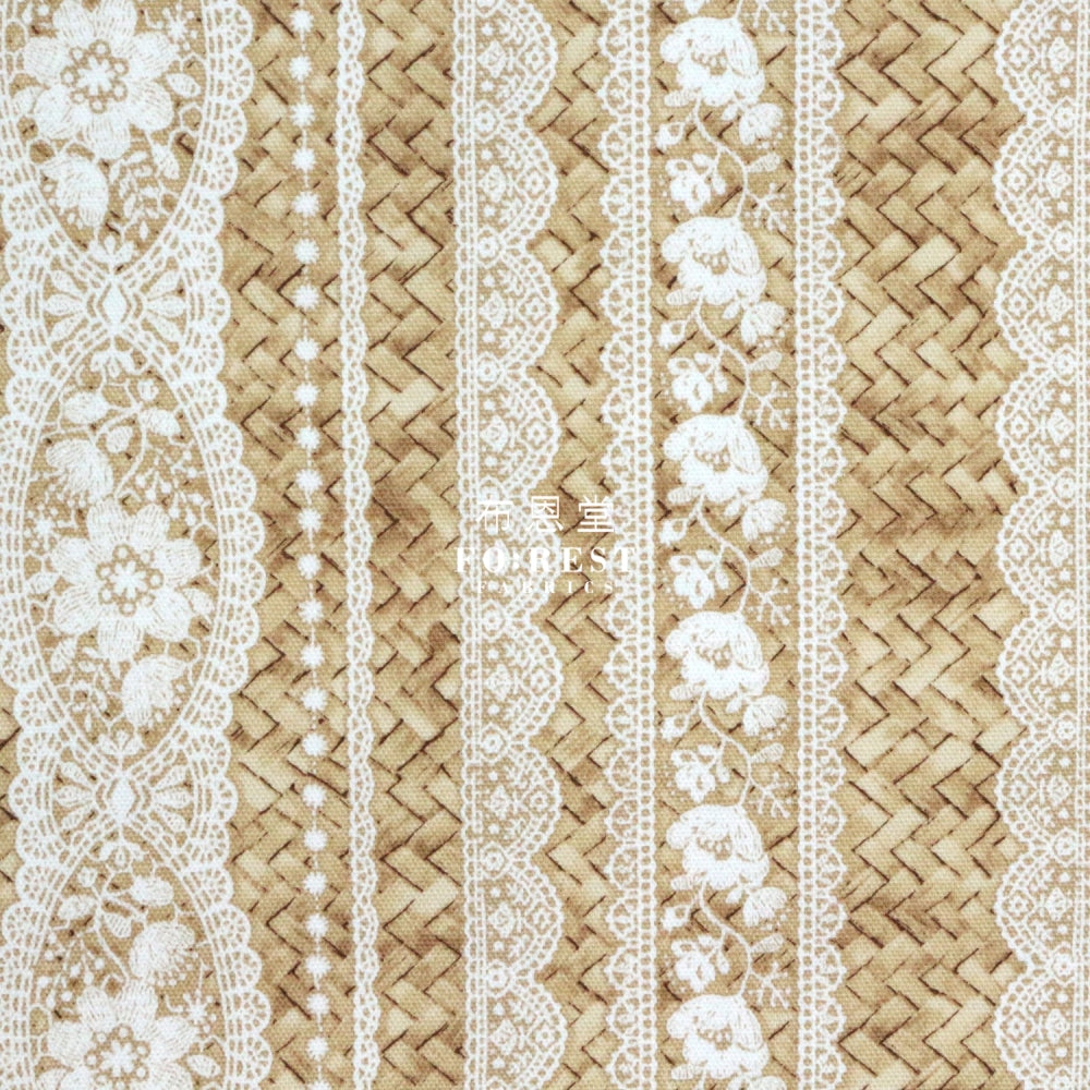 Oxford - Striped Lace And Basket Fabric Brown Oxford