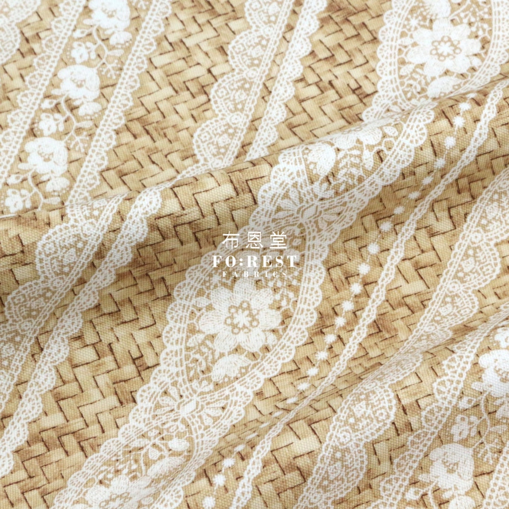 Oxford - Striped Lace And Basket Fabric Brown Oxford