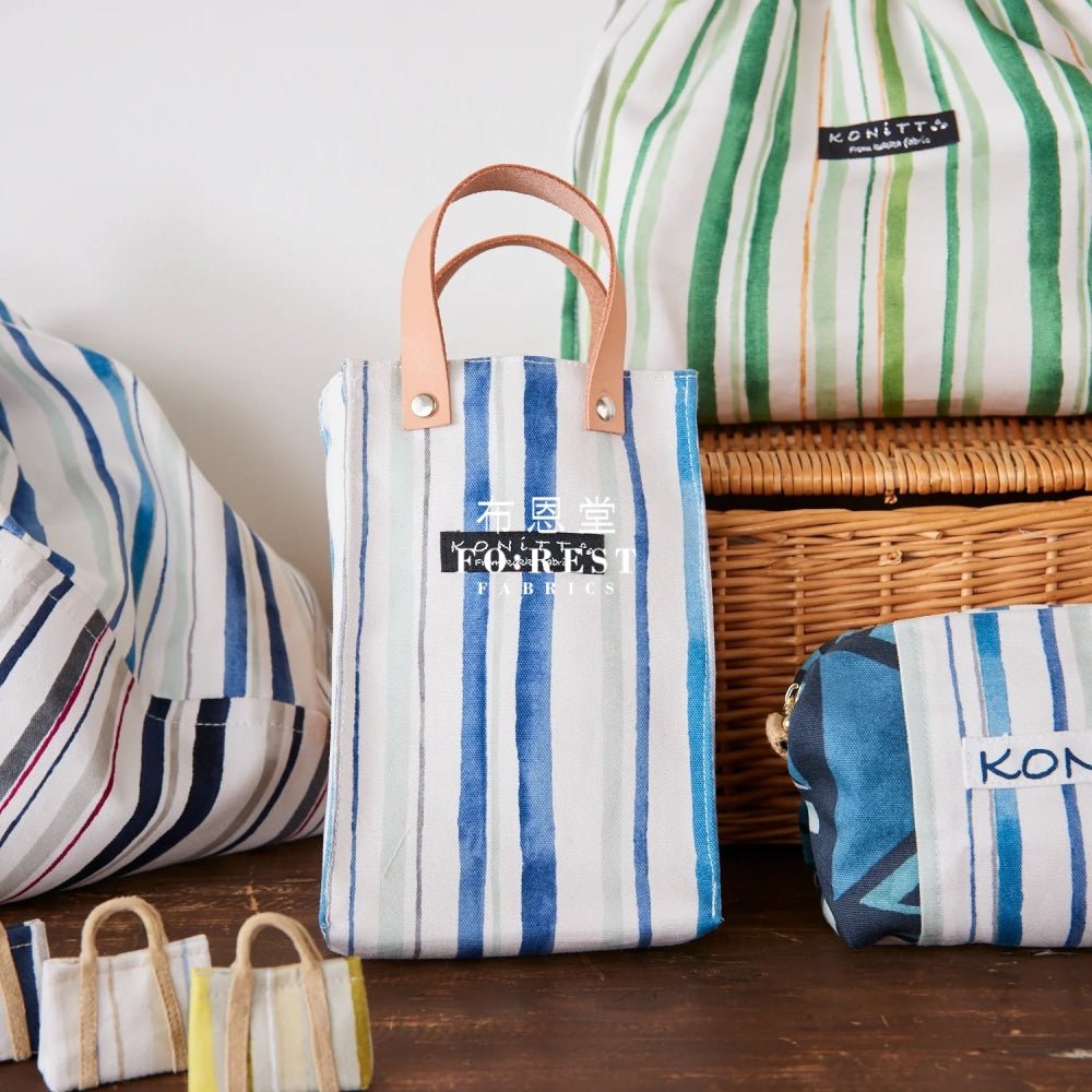 Oxford - TONiTT striped drawing style fabric Blue - FO:REST Fabric 布恩堂Liberty fabrictana lawnjapanese fabricykk zipper