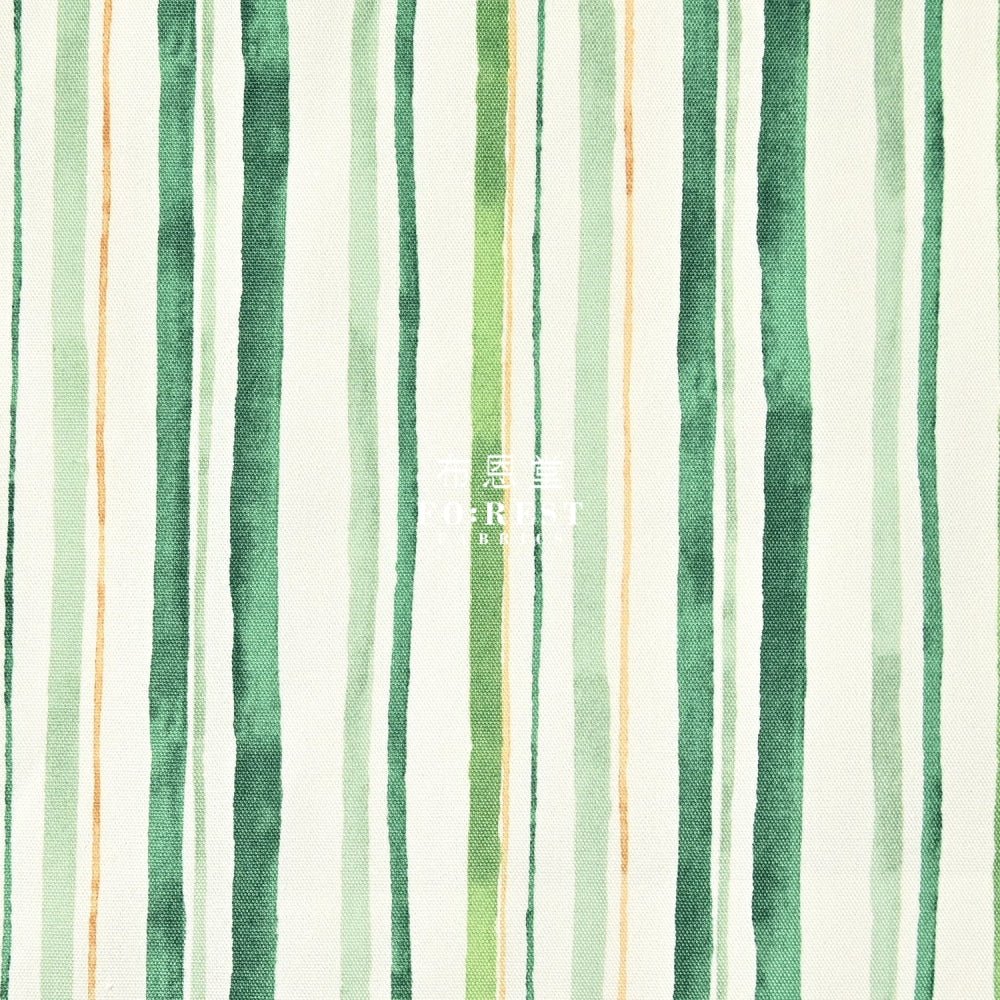 Oxford - TONiTT striped drawing style fabric Green - FO:REST Fabric 布恩堂Liberty fabrictana lawnjapanese fabricykk zipper