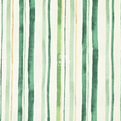 Oxford - TONiTT striped drawing style fabric Green - FO:REST Fabric 布恩堂Liberty fabrictana lawnjapanese fabricykk zipper