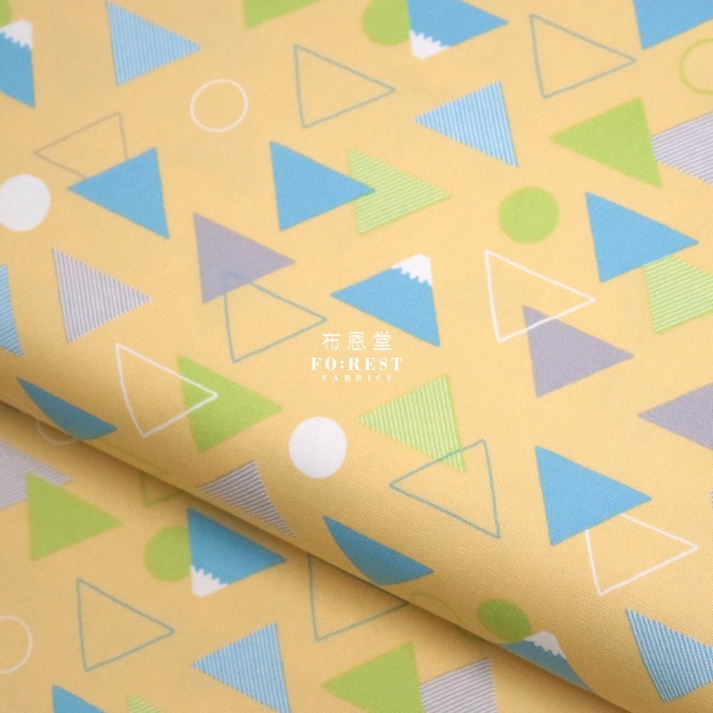 Oxford - Triangle Fuji fabric LT.Yellow - FO:REST Fabric 布恩堂Liberty fabrictana lawnjapanese fabricykk zipper