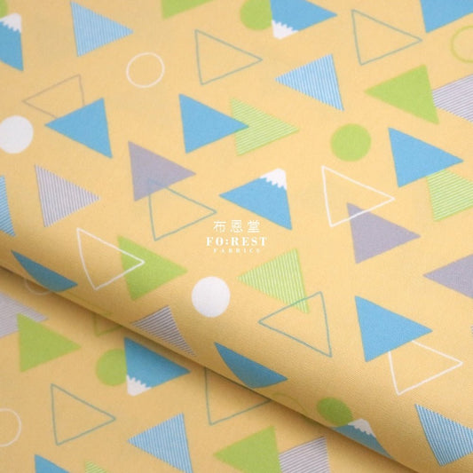 Oxford - Triangle Fuji fabric LT.Yellow - FO:REST Fabric 布恩堂Liberty fabrictana lawnjapanese fabricykk zipper