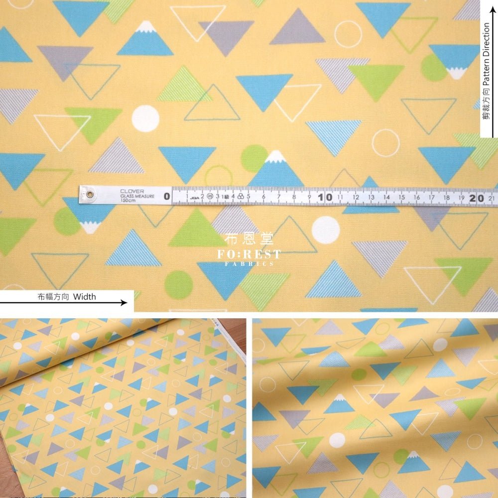 Oxford - Triangle Fuji fabric LT.Yellow - FO:REST Fabric 布恩堂Liberty fabrictana lawnjapanese fabricykk zipper