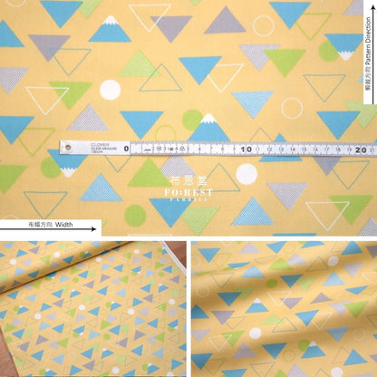 Oxford - Triangle Fuji fabric LT.Yellow - FO:REST Fabric 布恩堂Liberty fabrictana lawnjapanese fabricykk zipper