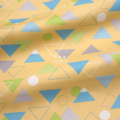 Oxford - Triangle Fuji fabric LT.Yellow - FO:REST Fabric 布恩堂Liberty fabrictana lawnjapanese fabricykk zipper