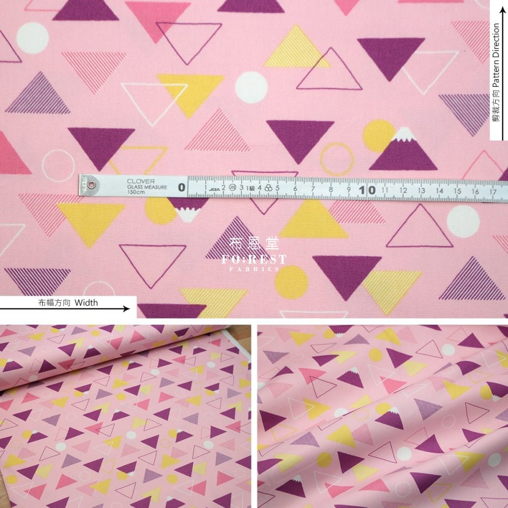 Oxford - Triangle Fuji fabric Pink - FO:REST Fabric 布恩堂Liberty fabrictana lawnjapanese fabricykk zipper