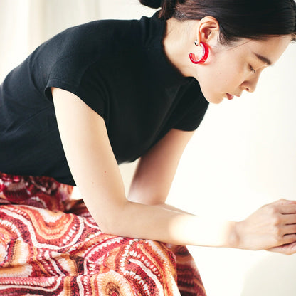 oxford - UZU sou - Chihiro Hasunuma Red - FO:REST Fabric 布恩堂Liberty fabrictana lawnjapanese fabricykk zipper