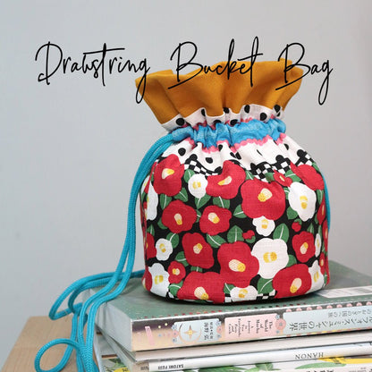 Paper pattern | Drawstring Bucket Bag束口袋紙樣 - FO:REST Fabric 布恩堂Liberty fabrictana lawnjapanese fabricykk zipper