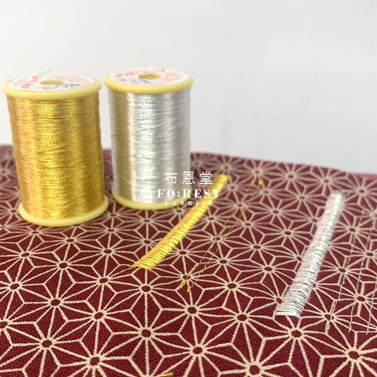 Polyester 100m Gold /Sliver Thread 金銀線 - FO:REST Fabric 布恩堂Liberty fabrictana lawnjapanese fabricykk zipper