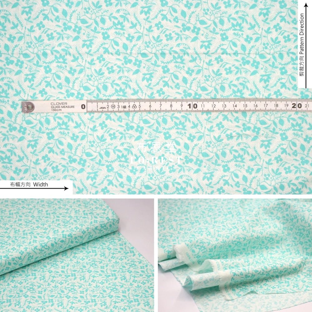 Quilting Liberty - Artist’s home Yolande Blossom Green - FO:REST Fabric 布恩堂Liberty fabrictana lawnjapanese fabricykk zipper