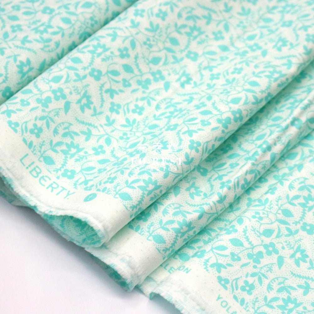 Quilting Liberty - Artist’s home Yolande Blossom Green - FO:REST Fabric 布恩堂Liberty fabrictana lawnjapanese fabricykk zipper