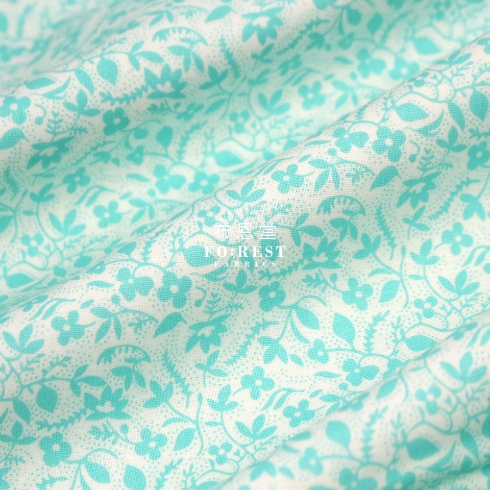 Quilting Liberty - Artist’s home Yolande Blossom Green - FO:REST Fabric 布恩堂Liberty fabrictana lawnjapanese fabricykk zipper