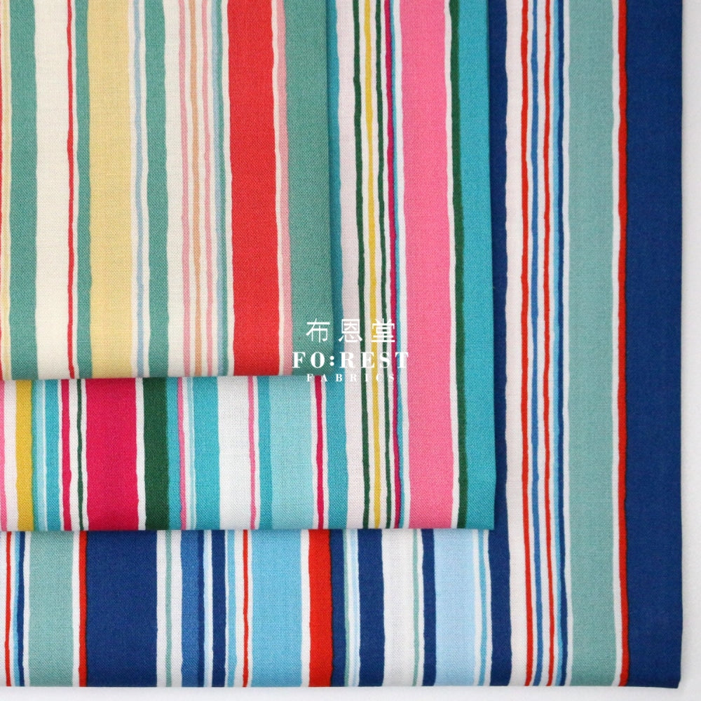 Quilting Liberty - Deckchair Stripe B Lasenby Cotton