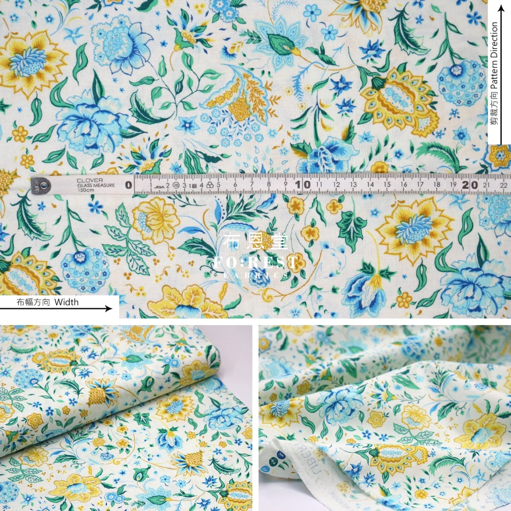Quilting Liberty - Melou Meadow Green Lasenby Cotton