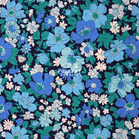 Quilting Liberty - Midnight Garden Cosmos Flower Lasenby Cotton