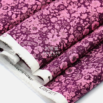 Quilting Liberty - Midnight garden Emily Silhouette Flower Purple - FO:REST Fabric 布恩堂Liberty fabrictana lawnjapanese fabricykk zipper