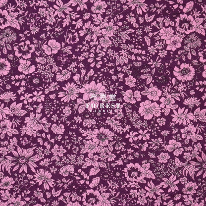 Quilting Liberty - Midnight garden Emily Silhouette Flower Purple - FO:REST Fabric 布恩堂Liberty fabrictana lawnjapanese fabricykk zipper