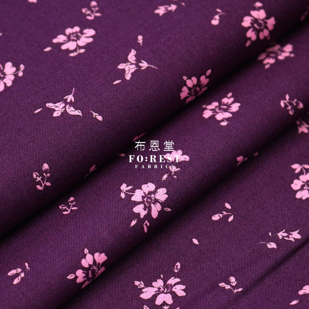 Quilting Liberty - Midnight Garden Fieldrose Wine Lasenby Cotton