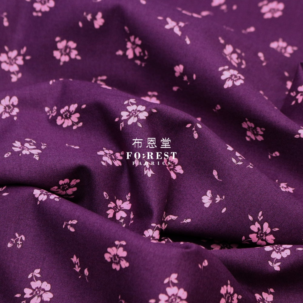Quilting Liberty - Midnight Garden Fieldrose Wine Lasenby Cotton
