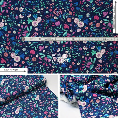 Quilting Liberty - Midnight garden Wildflower field - FO:REST Fabric 布恩堂Liberty fabrictana lawnjapanese fabricykk zipper