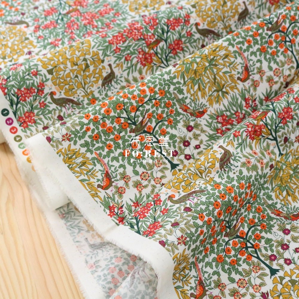 Quilting Liberty - Pheasant Forest B - FO:REST Fabric 布恩堂Liberty fabrictana lawnjapanese fabricykk zipper