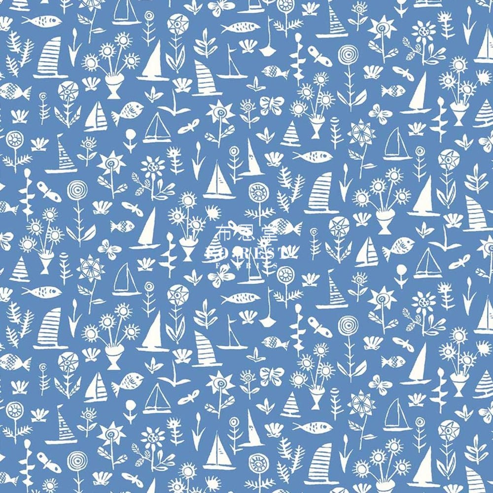 Quilting Liberty - Sealife B - FO:REST Fabric 布恩堂Liberty fabrictana lawnjapanese fabricykk zipper