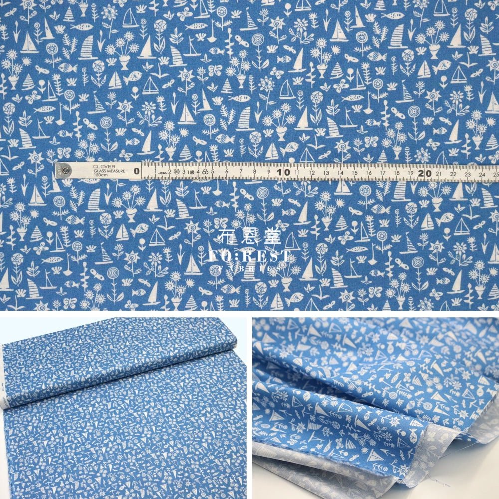 Quilting Liberty - Sealife B - FO:REST Fabric 布恩堂Liberty fabrictana lawnjapanese fabricykk zipper
