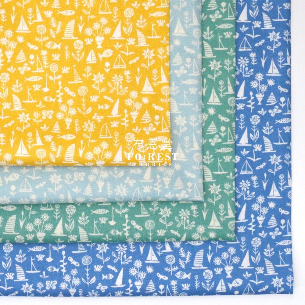 Quilting Liberty - Sealife B - FO:REST Fabric 布恩堂Liberty fabrictana lawnjapanese fabricykk zipper