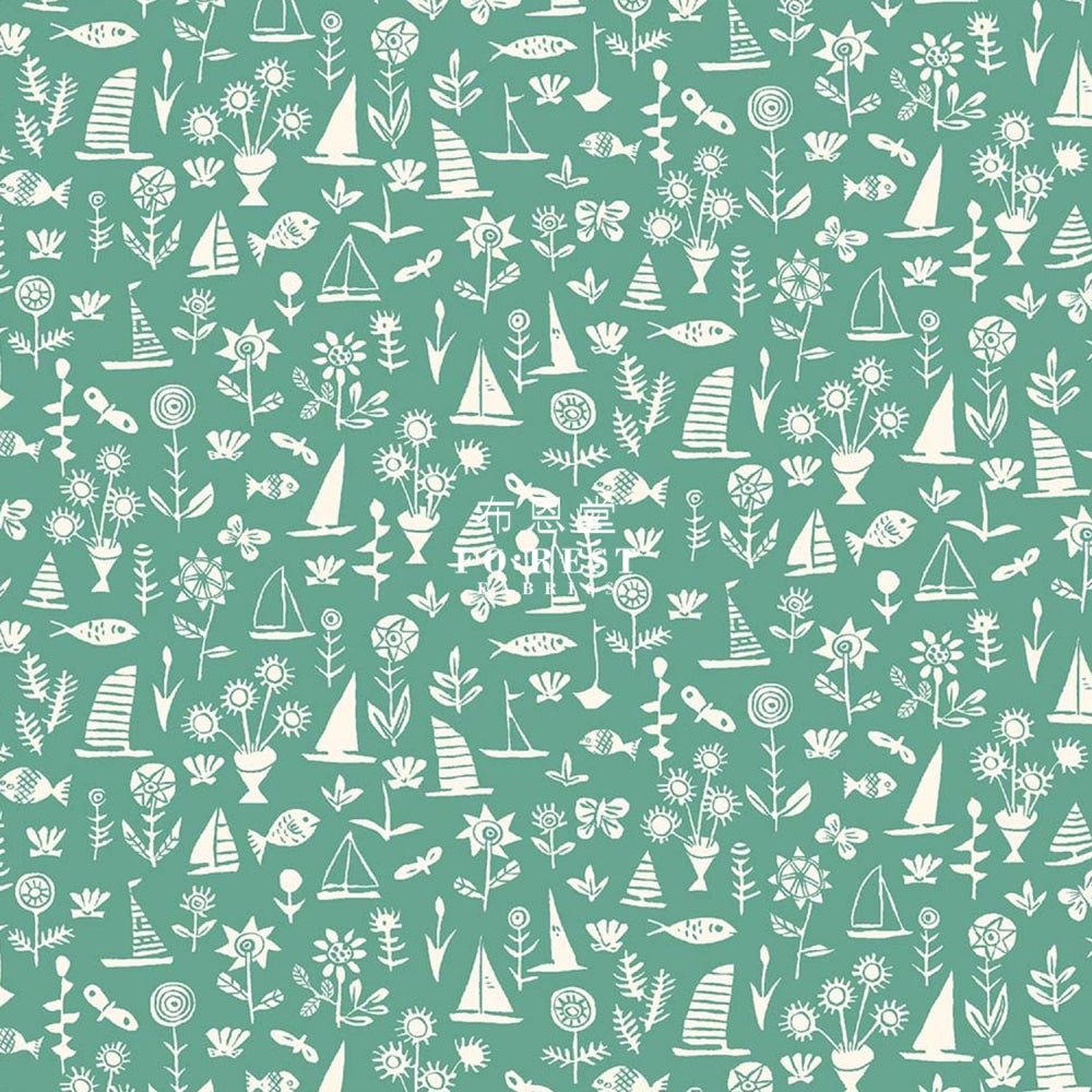 Quilting Liberty - Sealife E - FO:REST Fabric 布恩堂Liberty fabrictana lawnjapanese fabricykk zipper