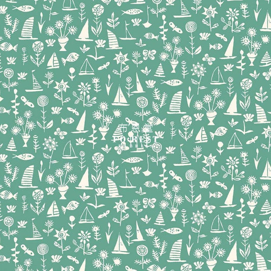 Quilting Liberty - Sealife E - FO:REST Fabric 布恩堂Liberty fabrictana lawnjapanese fabricykk zipper