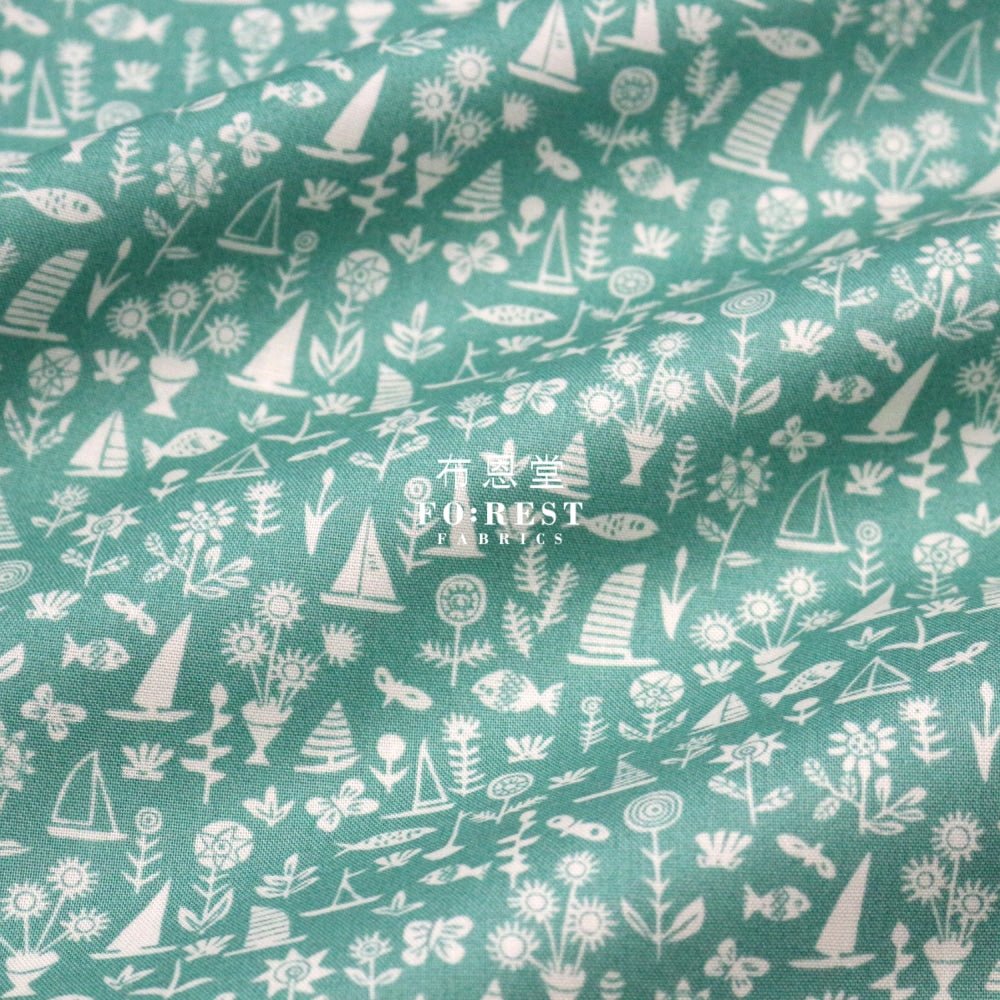 Quilting Liberty - Sealife E - FO:REST Fabric 布恩堂Liberty fabrictana lawnjapanese fabricykk zipper