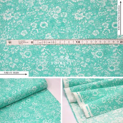 Quilting Liberty - Sunrise Emily Silhouette Flower Lt.green Lasenby Cotton