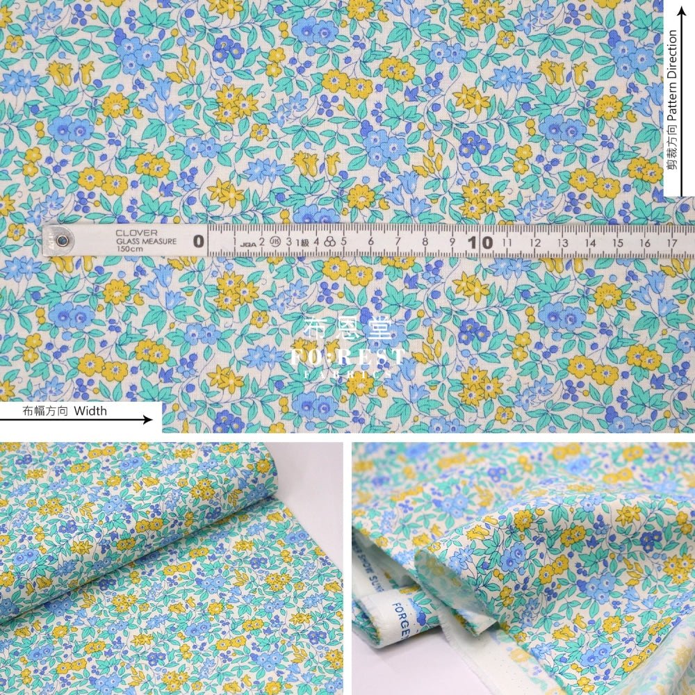 Quilting Liberty - Sunrise forget me not blossom - FO:REST Fabric 布恩堂Liberty fabrictana lawnjapanese fabricykk zipper