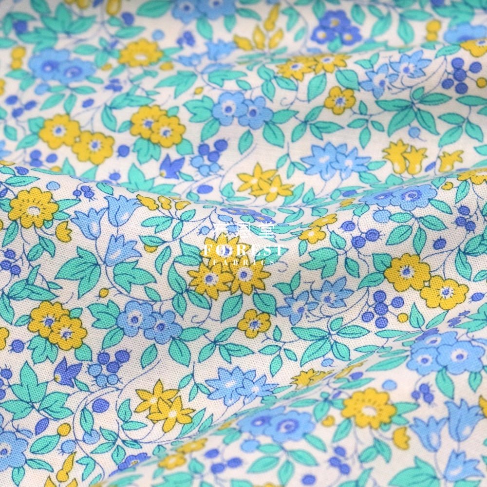 Quilting Liberty - Sunrise forget me not blossom - FO:REST Fabric 布恩堂Liberty fabrictana lawnjapanese fabricykk zipper