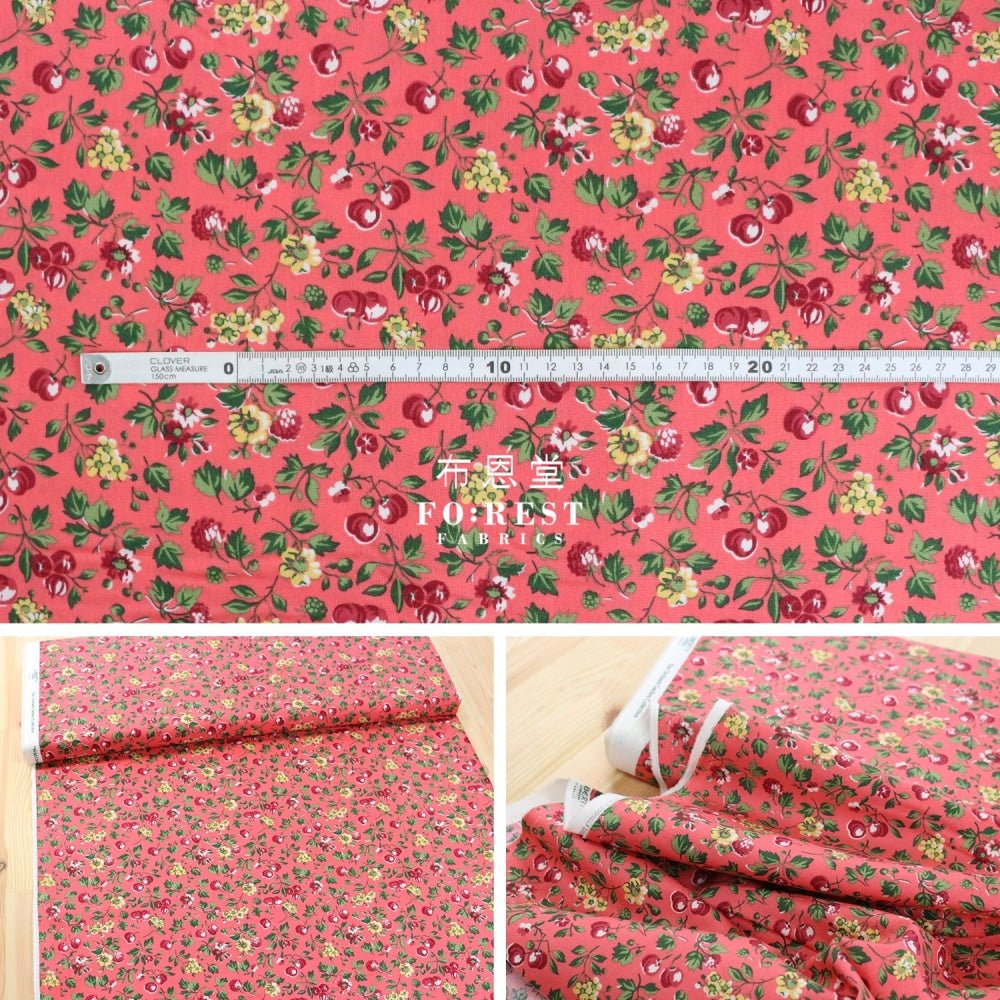 Quilting Liberty - Wild Cherry B - FO:REST Fabric 布恩堂Liberty fabrictana lawnjapanese fabricykk zipper