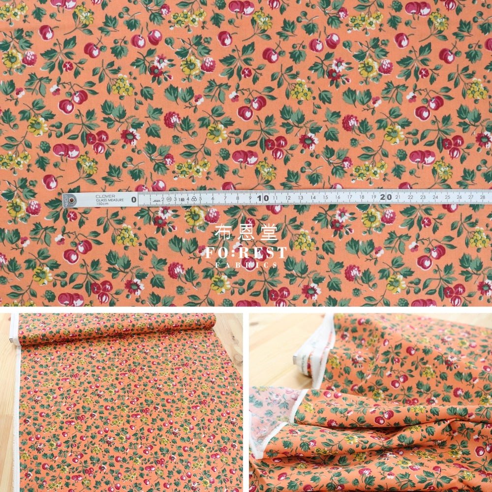 Quilting Liberty - Wild Cherry C - FO:REST Fabric 布恩堂Liberty fabrictana lawnjapanese fabricykk zipper