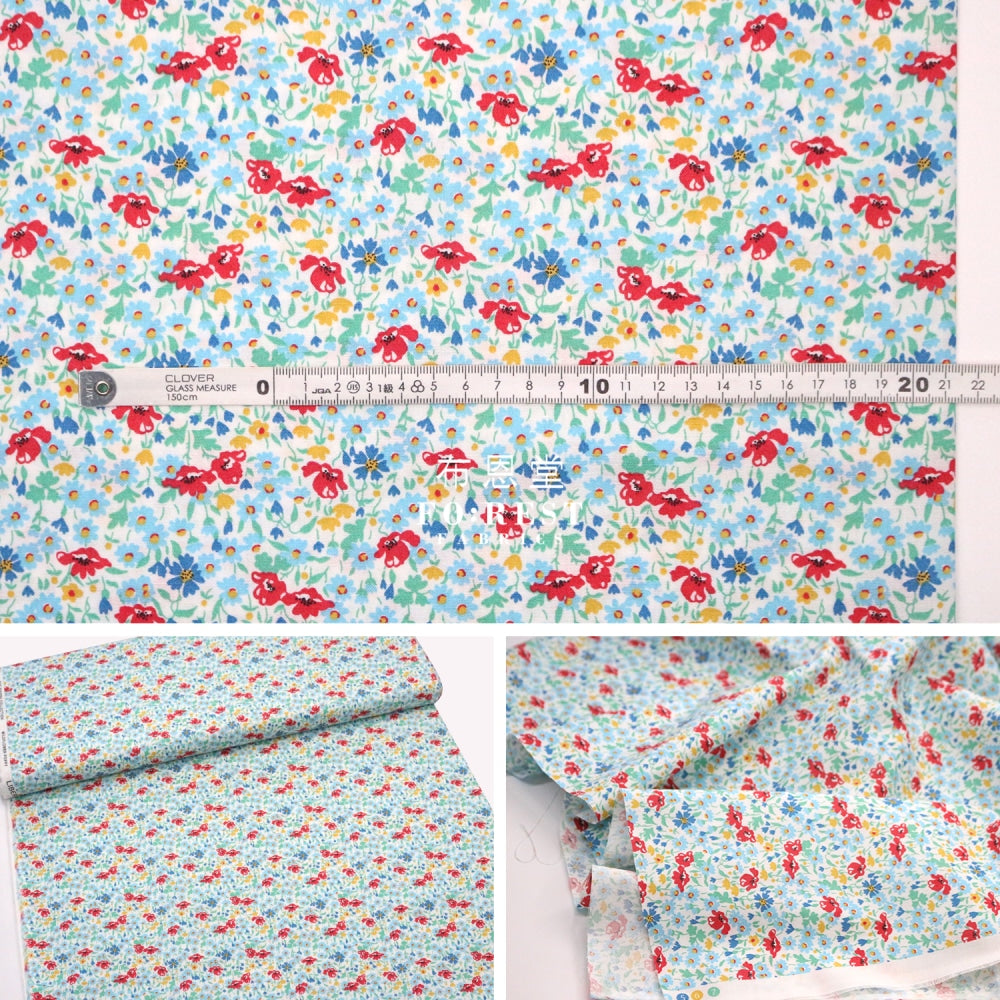 Quilting Liberty - Wildflower Poppy A Lasenby Cotton