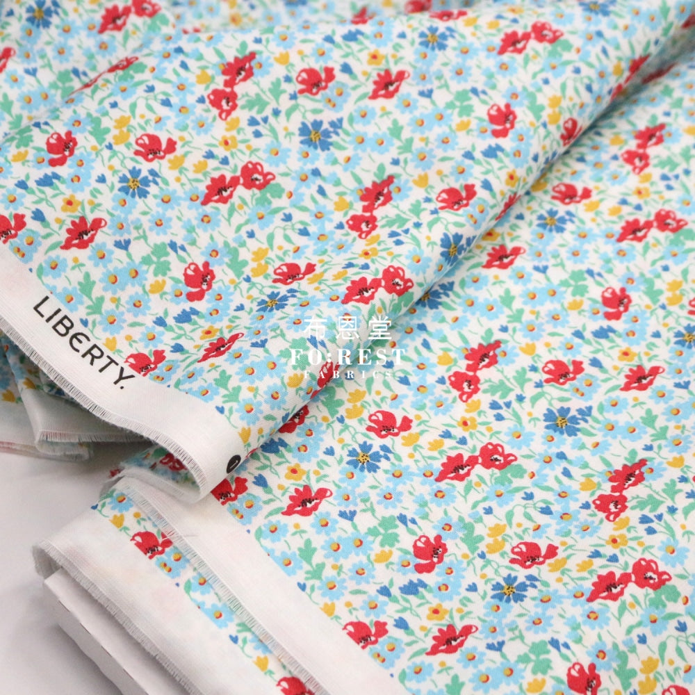 Quilting Liberty - Wildflower Poppy A Lasenby Cotton