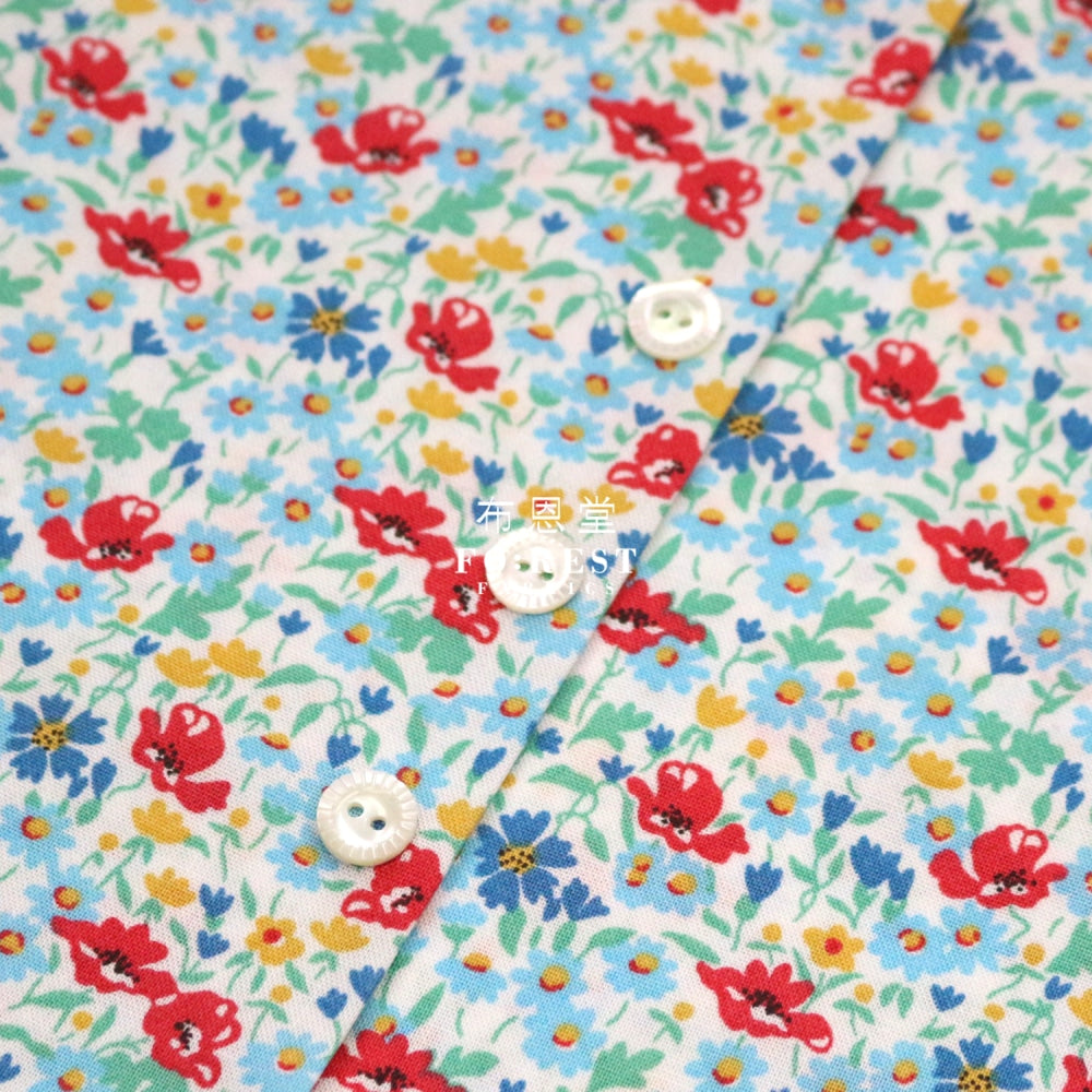 Quilting Liberty - Wildflower Poppy A Lasenby Cotton