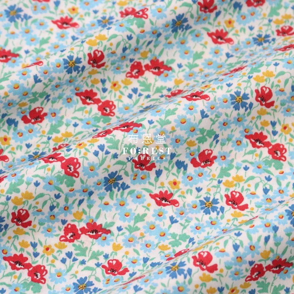Quilting Liberty - Wildflower Poppy A - FO:REST Fabric 布恩堂Liberty fabrictana lawnjapanese fabricykk zipper