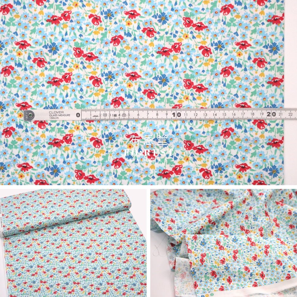 Quilting Liberty - Wildflower Poppy A - FO:REST Fabric 布恩堂Liberty fabrictana lawnjapanese fabricykk zipper